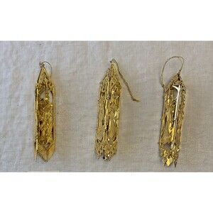 Wallace Silversmiths Cathedral Christmas Ornaments Madonna-Angel-Wisemen 24k